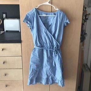 Wrap Pinstriped Dress